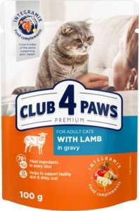 Club4 Paws saszetka dla kotów z jagnięciną w sosie 100g