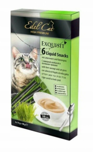 Edel Cat liquid 6x15g z wątróbką i trawą