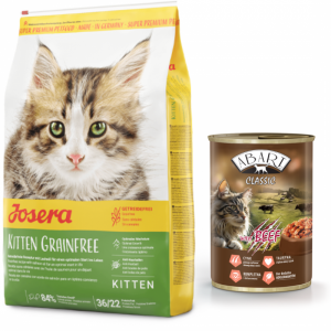 JOSERA Kitten grain free 400g + Abart puszka dla kota z wołowina 415g