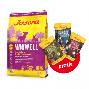 Josera Miniwell 10 kg plus przysmaki 3 x 70g