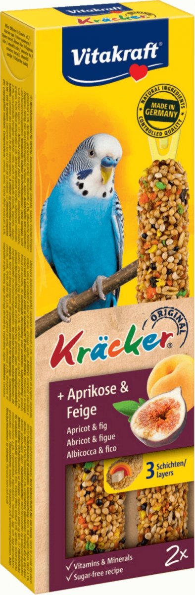 Vitakraft Kracker kolby dla papugi falistej 2szt Morela/Figa