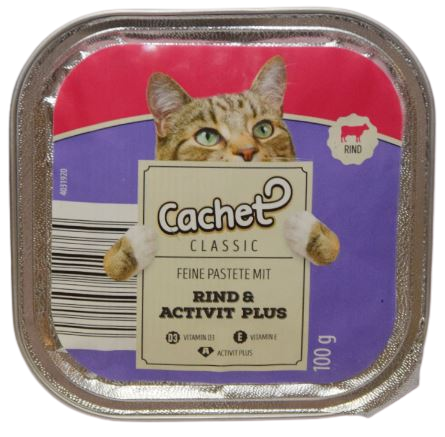 Cachet szalka 100g dla kota z wołowiną active