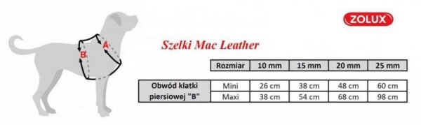 Zolux Szelki Mac Leather 20mm czerwone