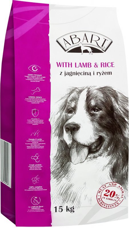 Abart karma sucha dla psa 15kg z jagnięciną + 6 puszek TULA