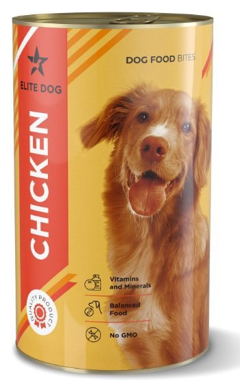 Elite Dog puszka dla psa z kurczakiem 1250g 