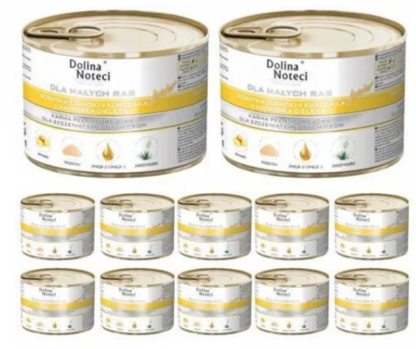 Dolina Noteci żołądki kurczaka junior małe rasy 12x185g