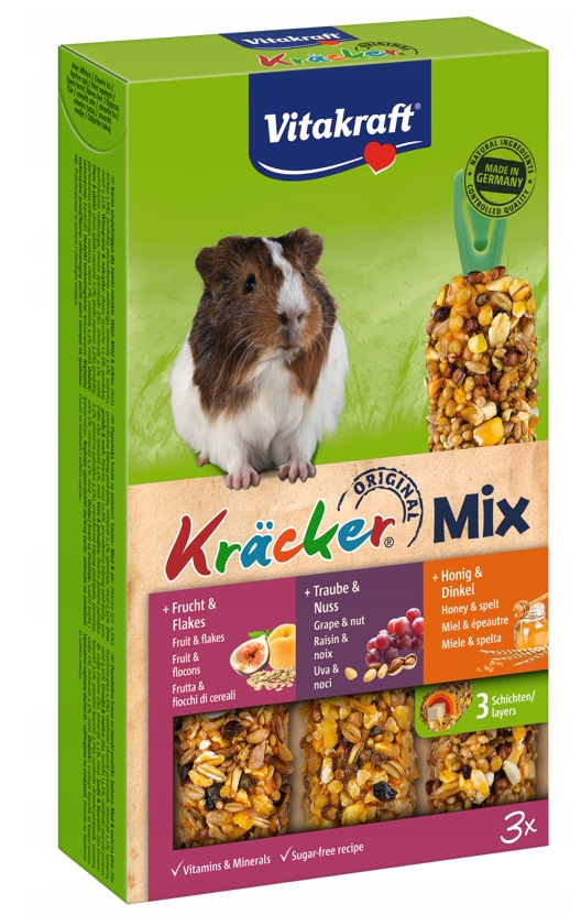 Vitakraft Kracker kolby dla świnki morskiej 3szt Orzech/Miód/Cytryna