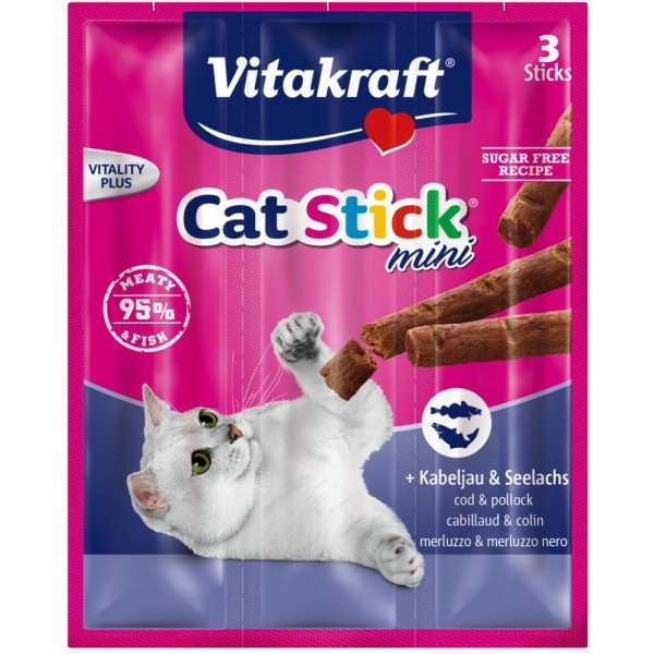 Vitakraft Cat Stick mini Dorsz Czarniak 3szt 
