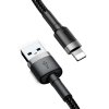 BASEUS kabel USB Cafule do iPhone Lightning 8-pin 2A 3 metry szaro-czarny CALKLF-RG1