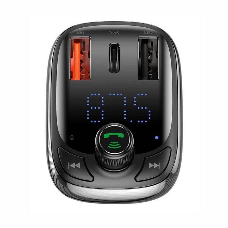 BASEUS Transmiter FM Bluetooth MP3 z ładowarką samochodową + 2 x USB 5A QC CCTM-B01