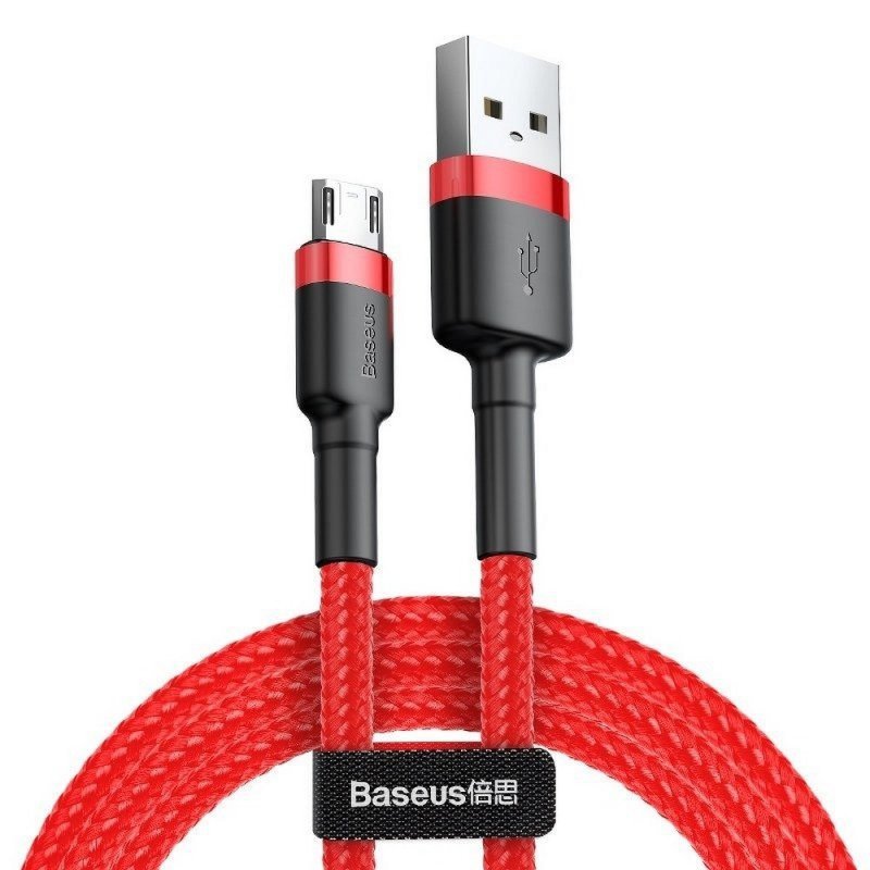 BASEUS kabel USB Cafule Micro 2A 1 metr czerwono-czerwony CAMKLF-B09