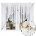 Firana gotowa Bianca 400x160 – łuk, woal i gipiura w róże
