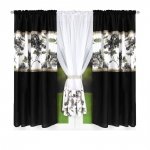 Komplet dekoracyjny z cyrkoniami Gabriella w kwiaty  - czarny 400x155