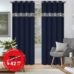 Zasłona Crystals - granatowy 145X250 przelotki