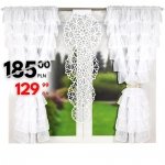 Komplet dwóch firan z falbanami i cyrkoniami  plus panel Vivienne - biały