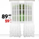 Firana z falbanami na taśmie - Emilii 145x250 biała