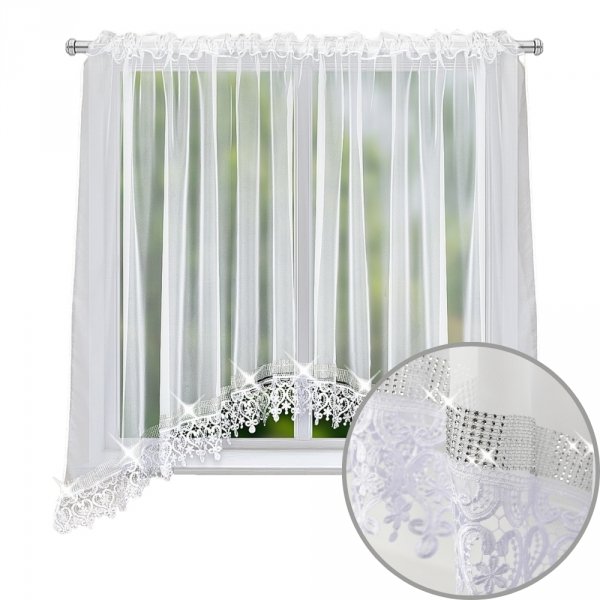 Firana z cyrkoniami i ozdobną gipiurą Diana 400 x 165 cm - Nelli.pl