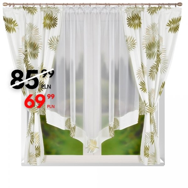 Komplet zasłon z panelem firanowym 400 × 160 cm - Nelli.pl