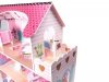 DREWNIANY duży domek dla lalek mebelki LED Różowy