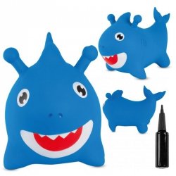 Skoczek dla dzieci REKIN BABY SHARK 62 cm niebieski do skakania z pompką