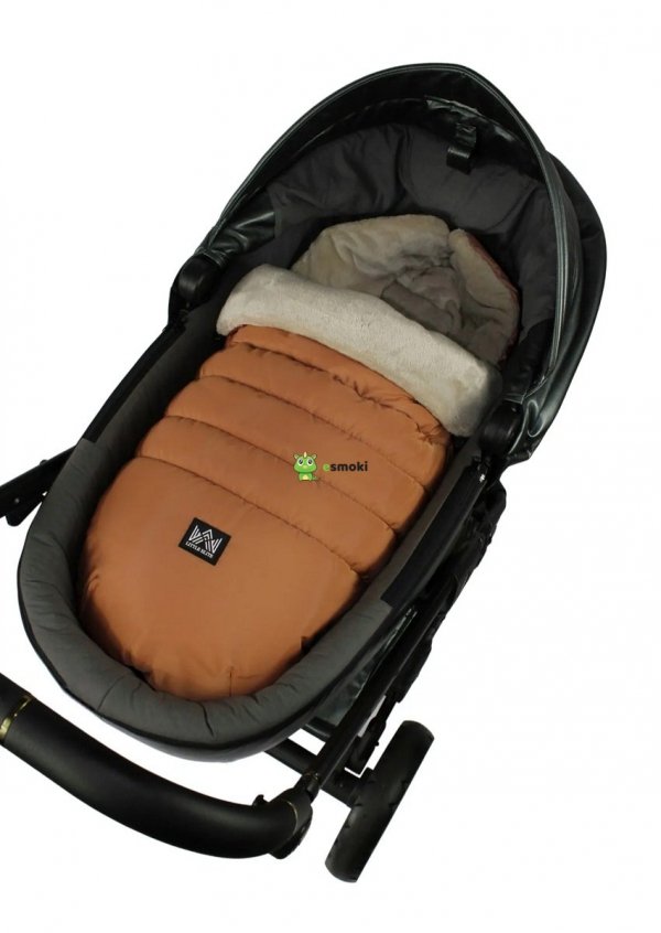 Śpiworek do wózka  gondoli fotelika 0 - 12 mc POLSKI PRODUKT premium  LITTLE ELITE Baby bursztynowy /karmelowy