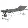 Stół do masażu, 3 strefy, rama z aluminium, antracyt, 186x68cm