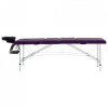 4-strefowy, składany stół do masażu aluminium, czarno-fioletowy