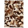 Dywan ze skóry bydlęcej, patchwork, 80x150 cm, brązowo-biały