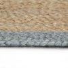 Ręcznie wykonany dywanik, juta, oliwkowozielona krawędź, 120 cm