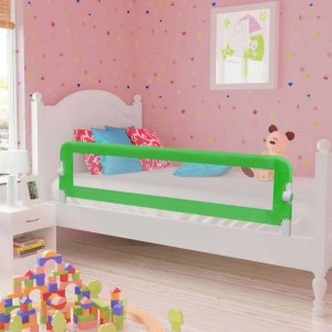 Barierka do łóżeczka dziecięcego, zielona, 120x42 cm, poliester