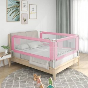 Barierka do łóżeczka dziecięcego, różowa, 120x25 cm, tkanina