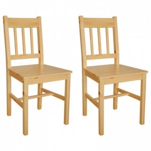 Krzesła stołowe, 2 szt., drewno sosnowe