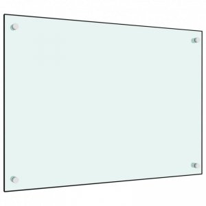 Panel ochronny do kuchni, biały, 70x50 cm, szkło hartowane
