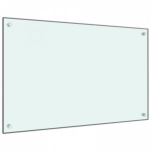 Panel ochronny do kuchni, biały, 80x50 cm, szkło hartowane