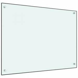 Panel ochronny do kuchni, biały, 80x60 cm, szkło hartowane