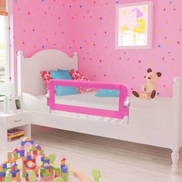 Barierka ochronna do łóżka, 102 x 42 cm, różowa