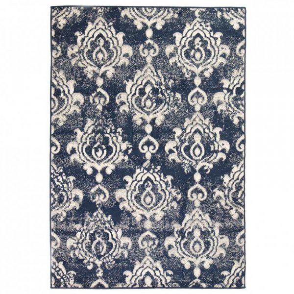 Nowoczesny dywan, wzór Paisley, 120 x 170 cm, beżowo-niebieski