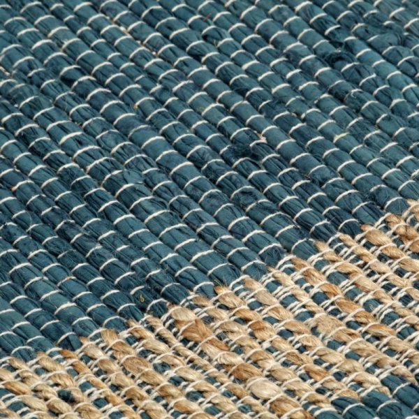 Ręcznie wykonany dywan, juta, niebieski, 120x180 cm