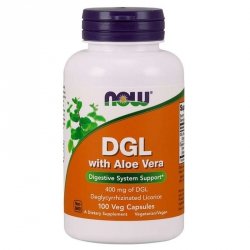 NOW FOODS DGL with Aloe Vera - Korzeń Lukrecji 400 mg + Aloe Vera (100 kaps.)