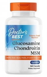 DOCTOR'S BEST Glukozamina + Chondroityna + MSM (360 kaps.)
