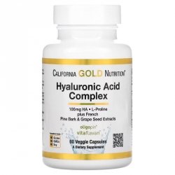 California Gold Nutrition Hyaluronic Acid Complex, 60 kaps.