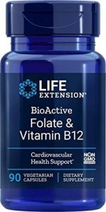 LIFE EXTENSION BioActive Foliany i Witamina B12 (90 kaps.) 