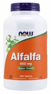 NOW FOODS Alfalfa - Lucerna Siewna 650 mg (500 tabl.)