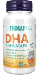 NOW FOODS DHA dla dzieci do żucia 100 mg (60 kaps.)