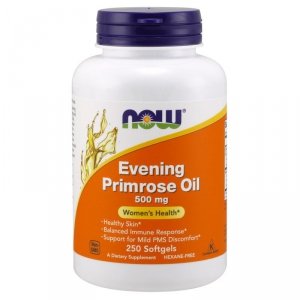 NOW FOODS Evening Primrose Oil - Olej z Wiesiołka Dwuletniego z GLA (250 kaps.)