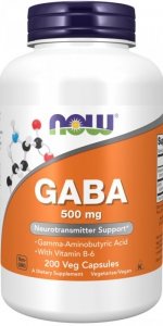 NOW FOODS GABA 500 mg z witaminą B6 (200 kaps.)