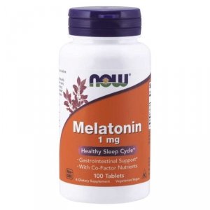 NOW FOODS Melatonina 1 mg + Niacyna + Magnez + Witamina B6 (100 tabl.)