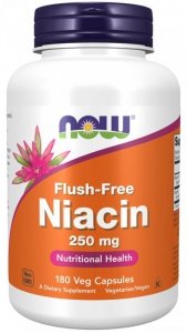 NOW FOODS Niacyna flush-free (Niacin) 250 mg (180 kaps.)
