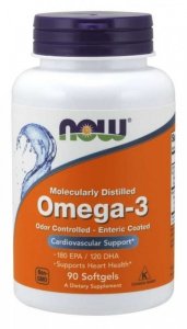 NOW FOODS Omega 3 - DHA 120 mg + EPA 180 mg (90 kaps.)