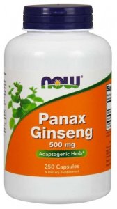 NOW FOODS Panax Ginseng - Żeń-szeń 500 mg (250 kaps.)